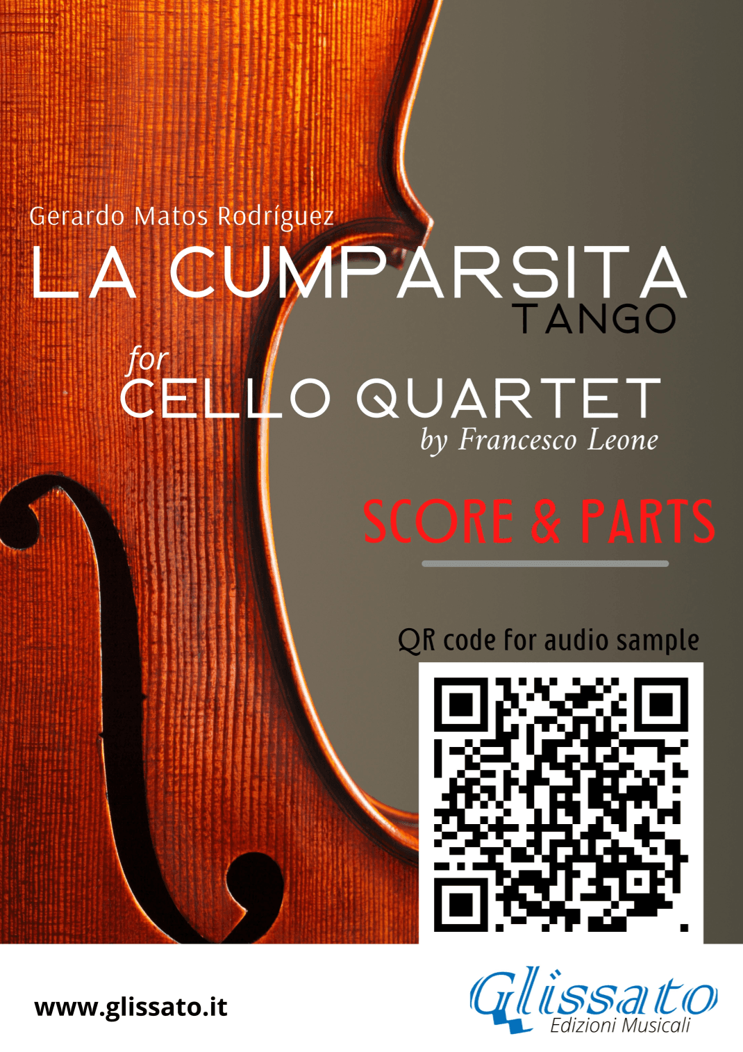 La Cumparsita (tango) - intermediate Cello Quartet (score and parts) (arr. Francesco Leone)