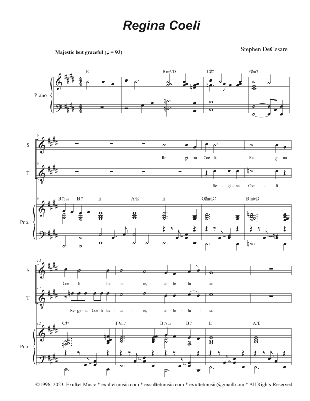Regina Coeli (2-part choir - (Soprano and Tenor)