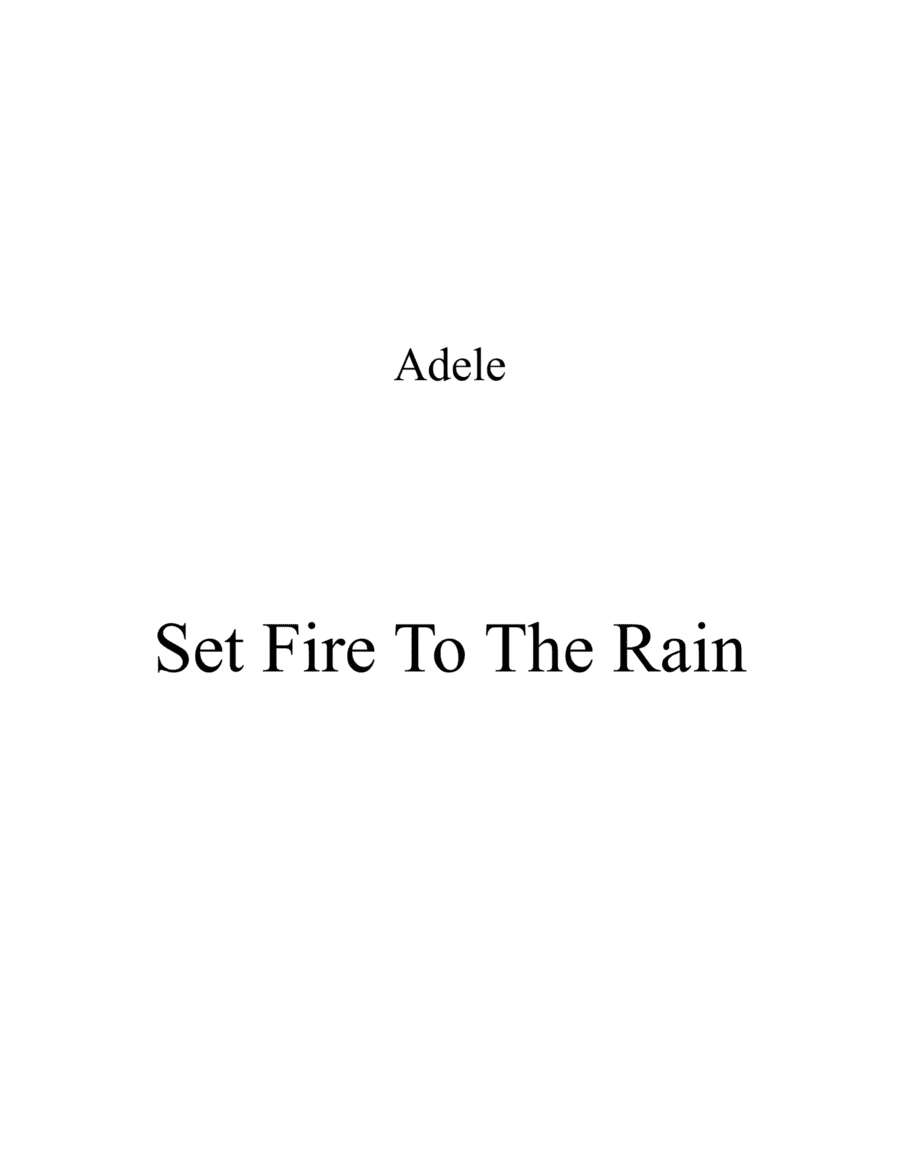 Set Fire To The Rain (arr. Albert van Niasky)