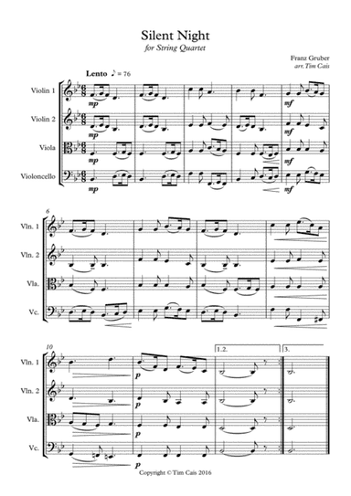 Silent Night: String Quartet (arr. Tim Cais)