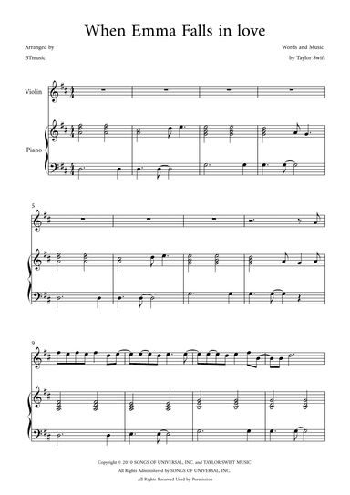When Emma Falls In Love (arr. BTmusic)