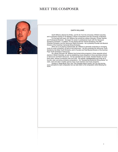 STILL, STILL, STILLL, FOR VIOLIN AND PIANO (arr. Garth Williams)