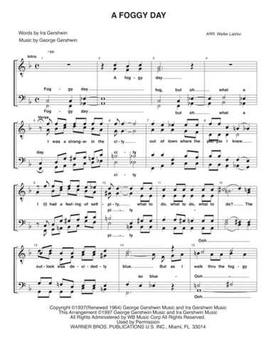 A Foggy Day (In London Town)  from A DAMSEL IN DISTRESS (arr. Walter Latzko)