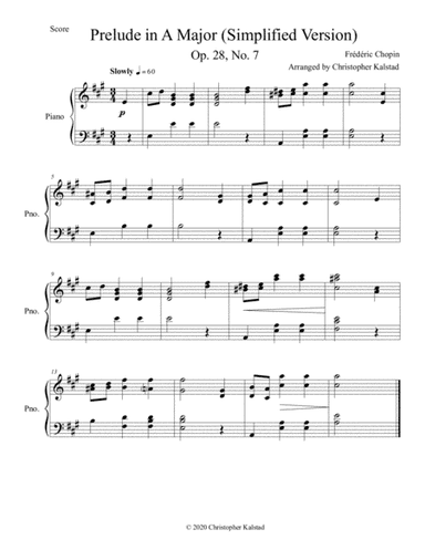 Prelude in A Major (Chopin - Simplified Version) (arr. Christopher Kalstad)