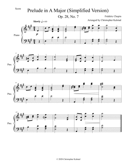 Prelude in A Major (Chopin - Simplified Version) (arr. Christopher Kalstad)