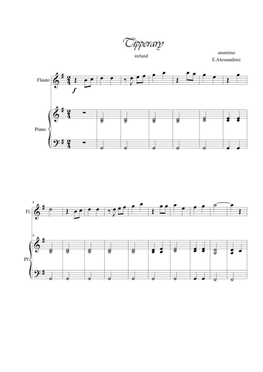 Tipperary. Flute and piano (arr. Ester Alessandrini)