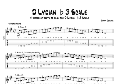 D Lydian b3 Scale (4 Ways to Play)