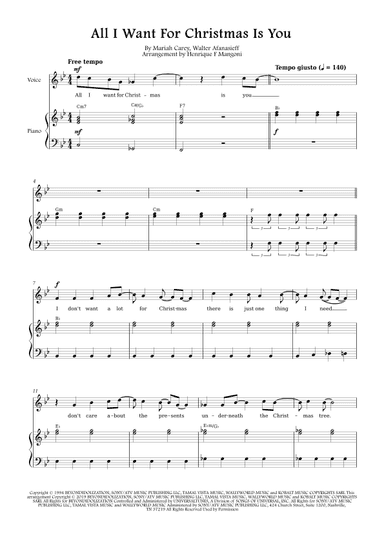 All I Want For Christmas Is You (arr. Henrique F Mangoni)