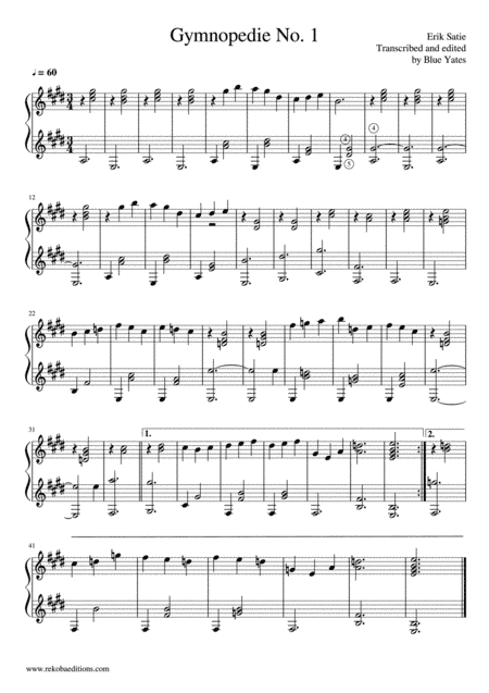 Gymnopedie No 1 (Erik Satie) (arr. Blue Yates)