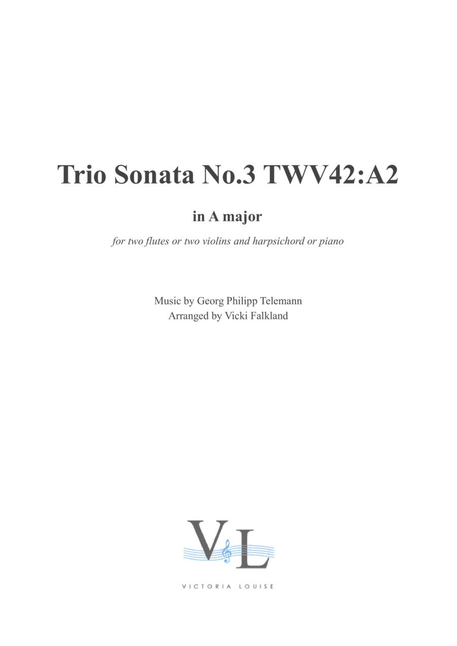 Trio Sonata No.3 in A Major TWV 42:A2 (arr. Vicki Falkland)