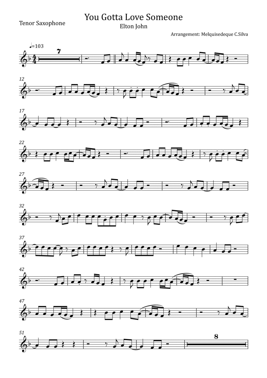 You Gotta Love Someone (arr. Melquisedeque C.Silva)