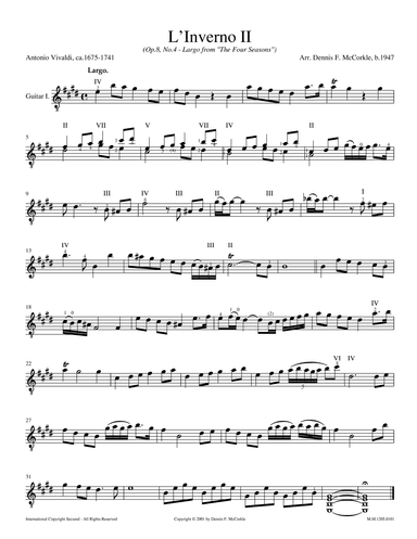 L'Inverno "Winter" II. Largo, Op. 8, No. 4, for Two Guitars, RV 297 from the Four Seasons (arr. Dennis McCorkle)