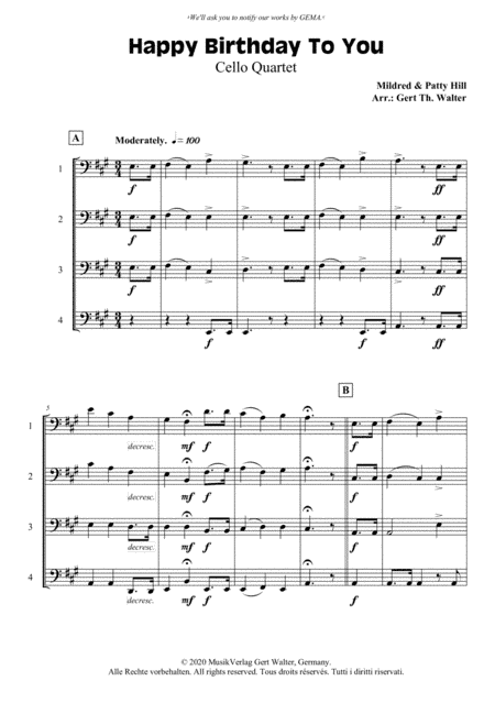 Happy Birthday To You (arr. Gert Th. Walter)