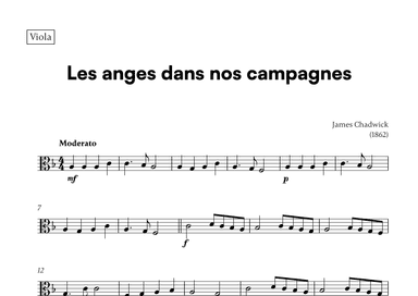 Les anges dans nos campagnes (for Viola) (arr. Cadenza Editions)