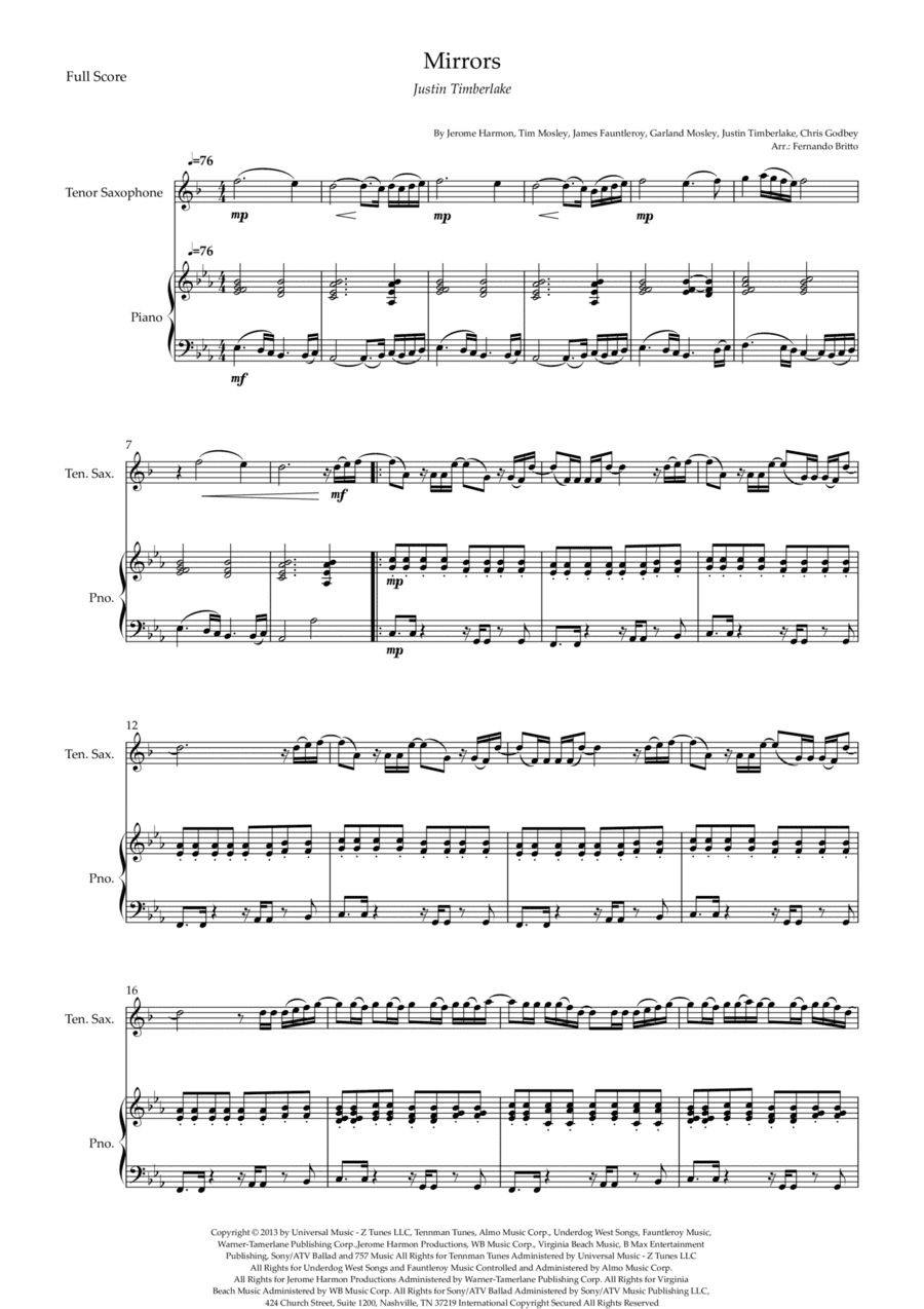 Mirrors (arr. Fernando Britto)