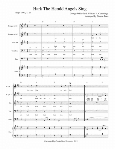 Hark the Herald Angels Sing - brass and piano (arr. Connie Boss)