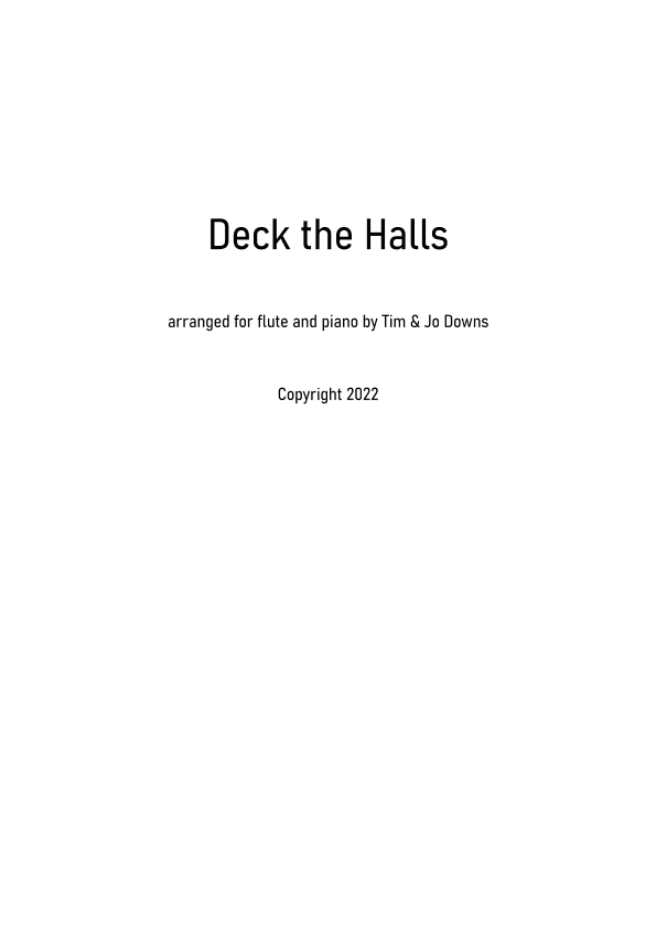 Deck The Hall (swing & Latin) (arr. Tim Downs)