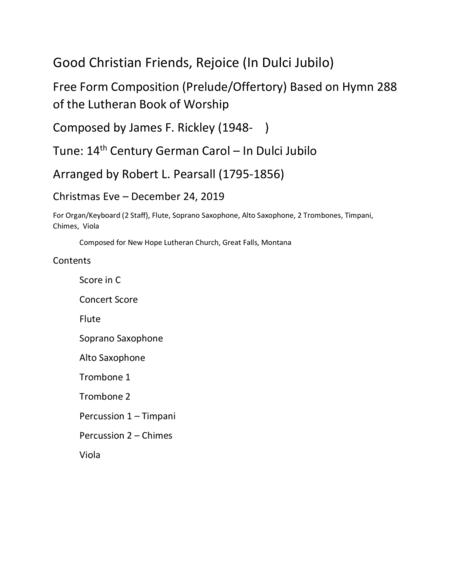 Postlude on Good Christian Friends, Rejoice (In Dulci Jubilo)