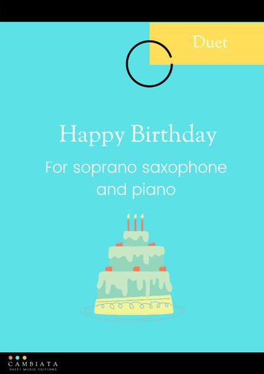 Happy Birthday - For soprano saxophone (solo) and piano (Easy/Beginner) (arr. Levy Nunes)