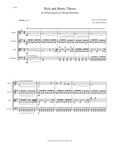 Rick And Morty Theme (arr. Patrick Reinholz)