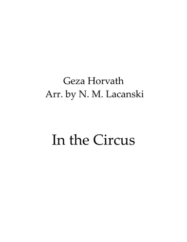 In the Circus (arr. Nick M Lacanski)