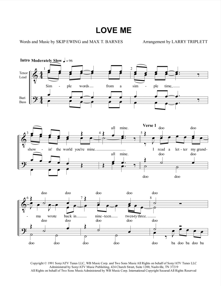 Love Me (arr. Larry Triplett)
