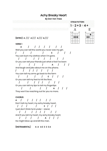 Achy Breaky Heart (don't Tell My Heart) (arr. Leonie Capararo)