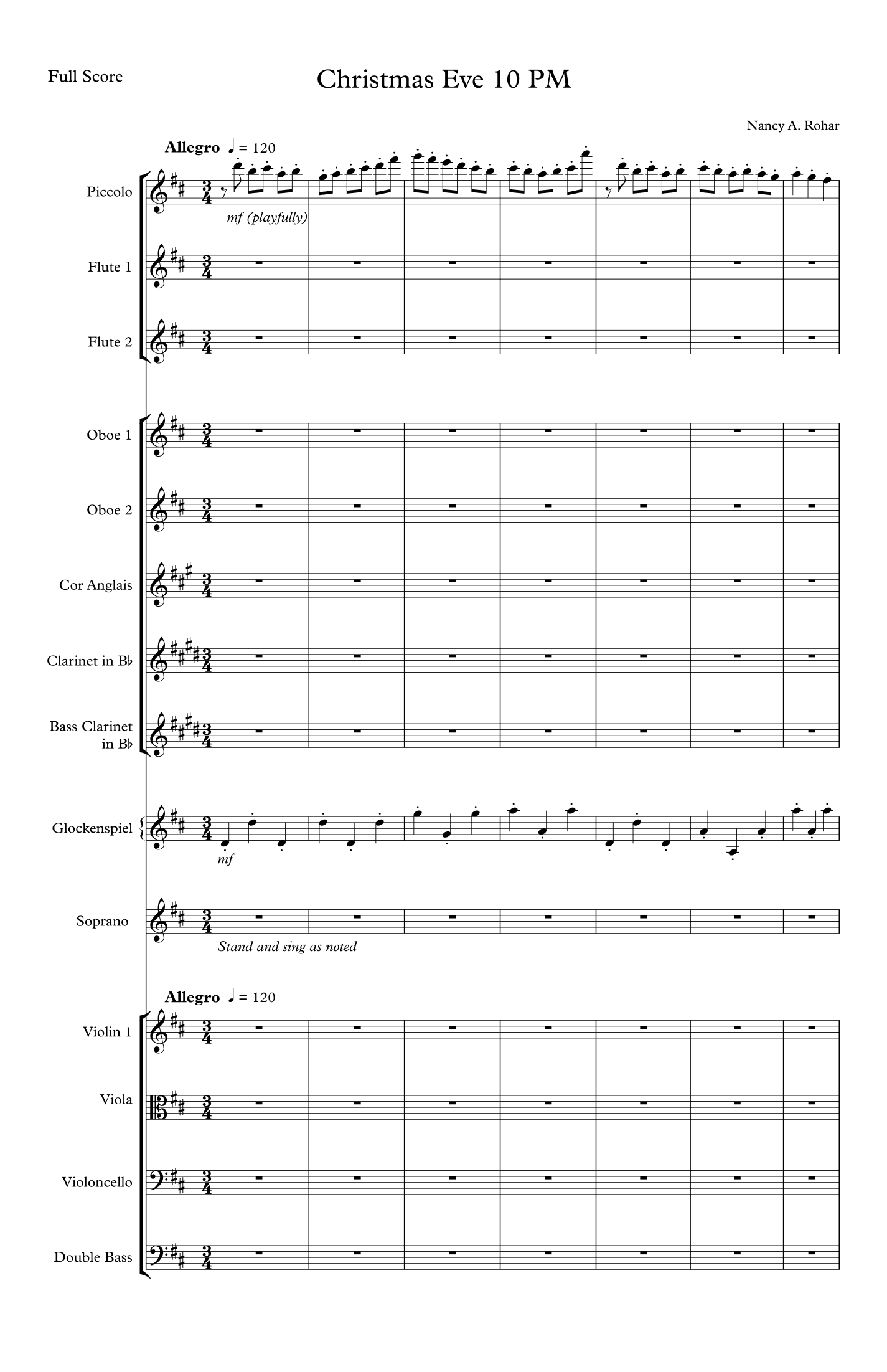 Christmas Eve 10PM for piccolo, chamber ensemble, and soprano chorus