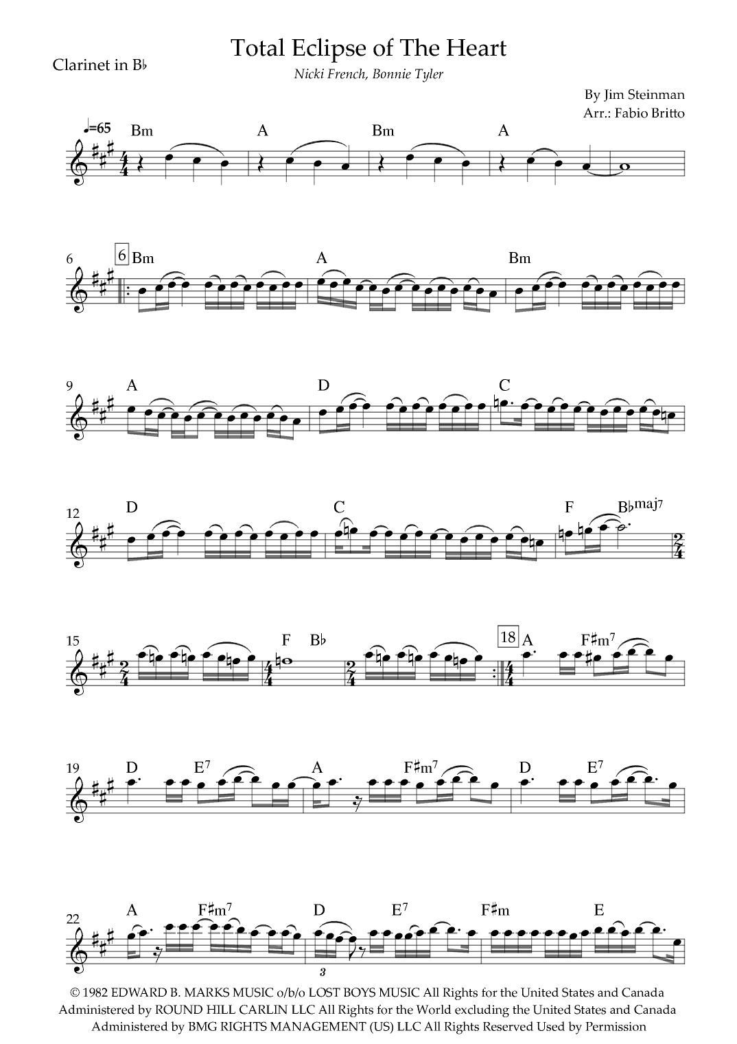 Total Eclipse Of The Heart (arr. Fabio Britto)