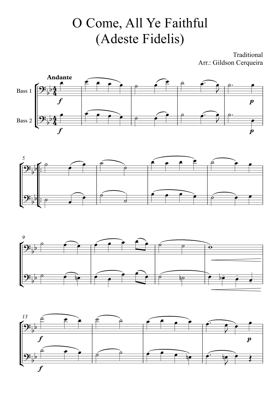 O Come, All Ye Faithful (Adeste Fidelis) (arr. Gildson Cerqueira)