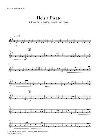 He's A Pirate (arr. Cadenza Editions)