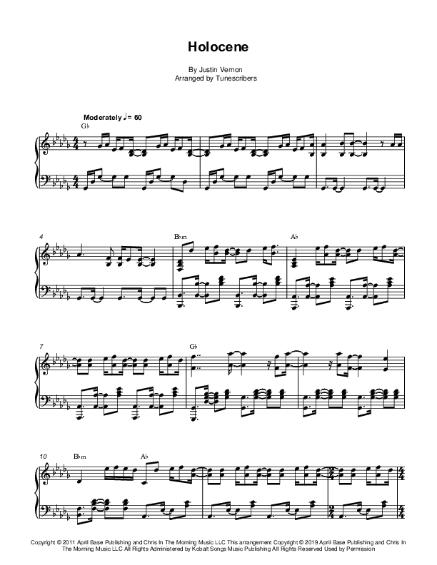 Holocene (arr. Tunescribers)