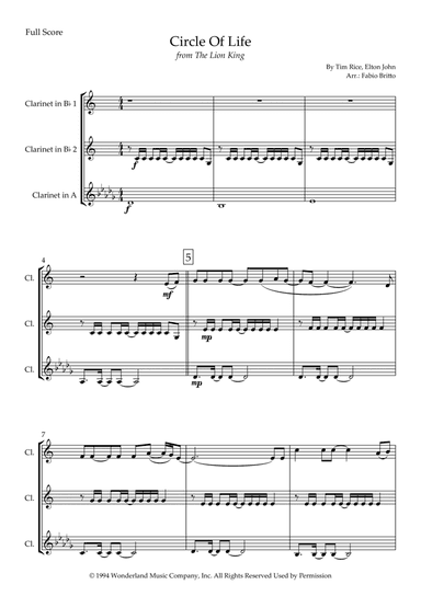 Circle Of Life (arr. Fabio Britto)