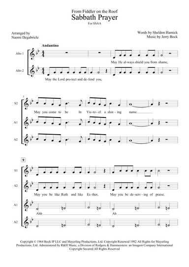 Sabbath Prayer (arr. Naomi Degabriele)