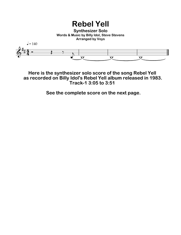 Rebel Yell (arr. Voys)
