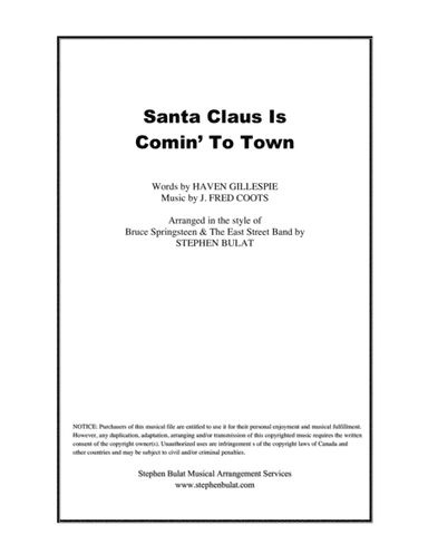 Santa Claus Is Comin' To Town (arr. Stephen Bulat)