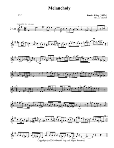 Melancholy (Opus 322) (Treble Solo)