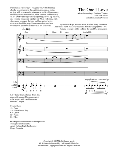 The One I Love (arr. M. Ryan Taylor)