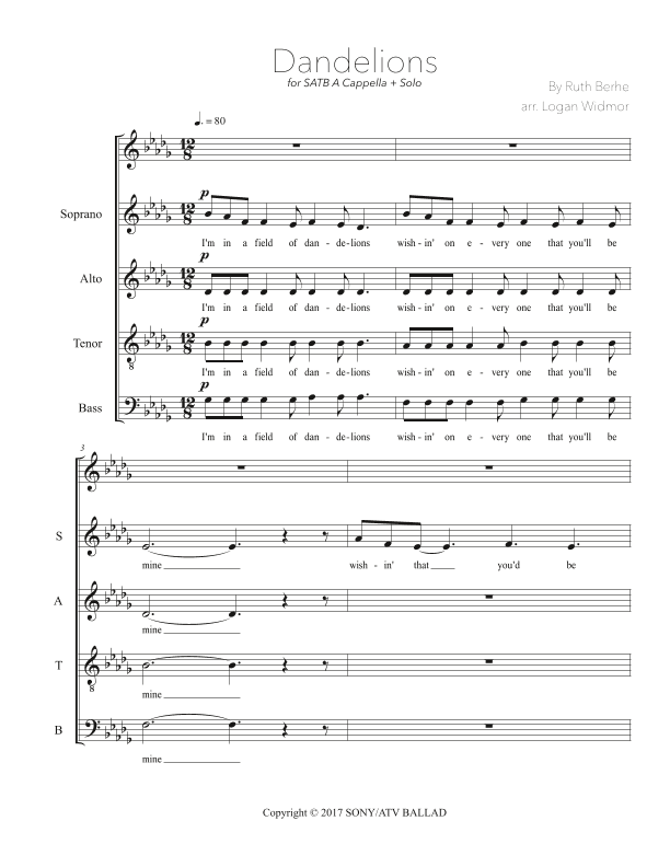 Dandelions (arr. Logan Widmor)