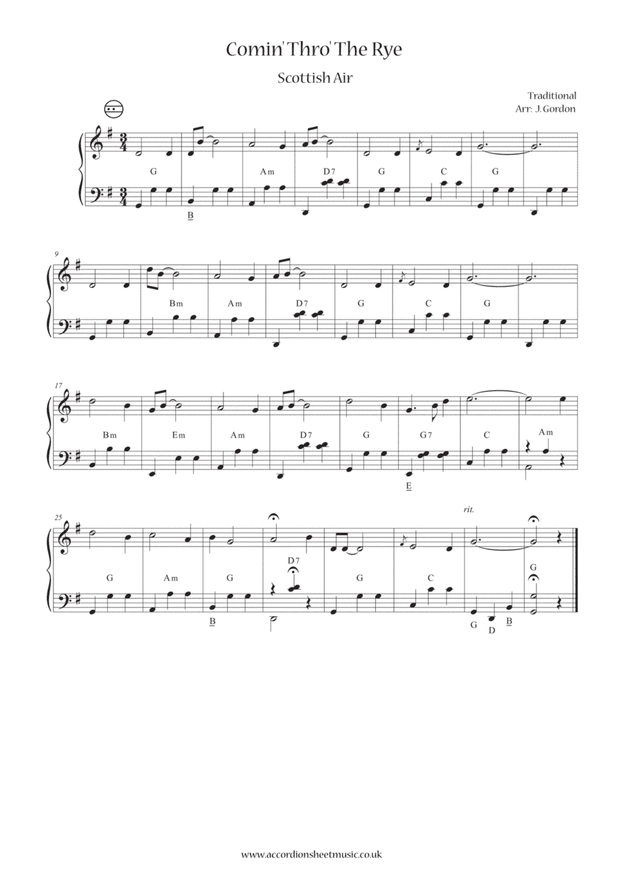 Comin' Thro' The Rye (arr. Julia Gordon)