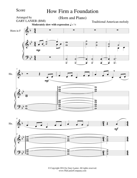 HOW FIRM A FOUNDATION (Horn/Piano and Horn Part) (arr. Gary Lanier)