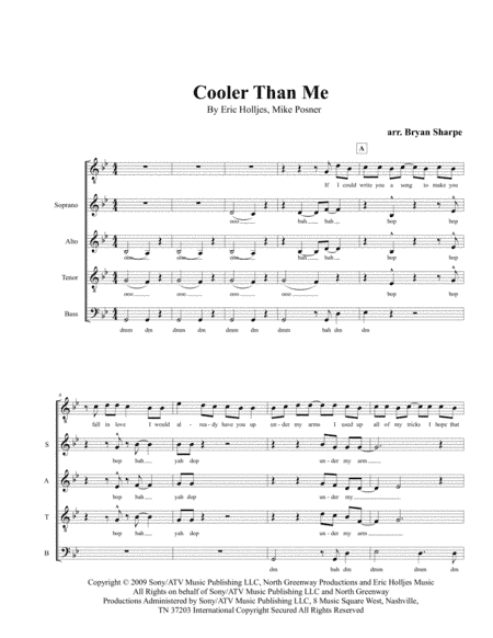 Cooler Than Me (arr. Bryan Sharpe)
