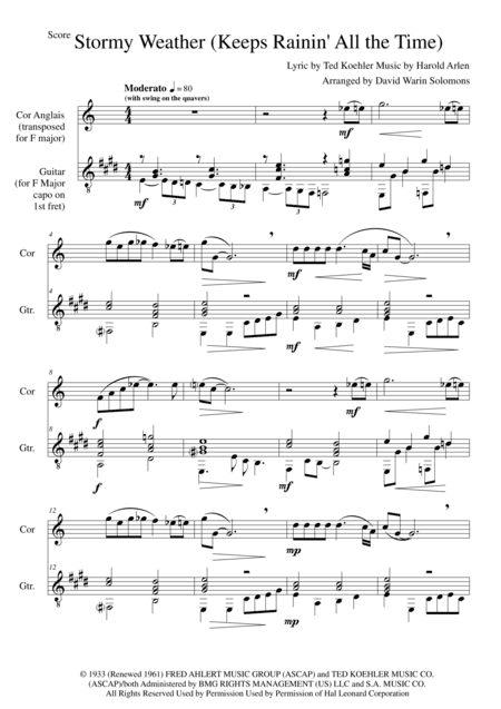 Stormy Weather (arr. David Warin Solomons)