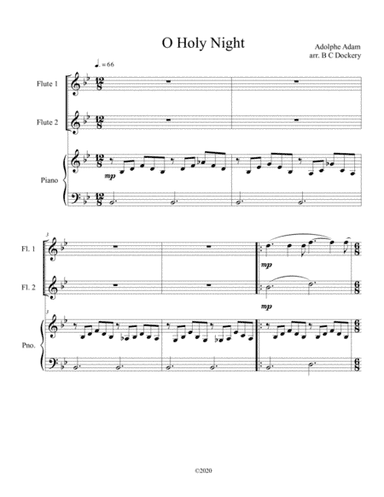 O Holy Night (flute duet) with piano accompaniment (arr. B C Dockery)