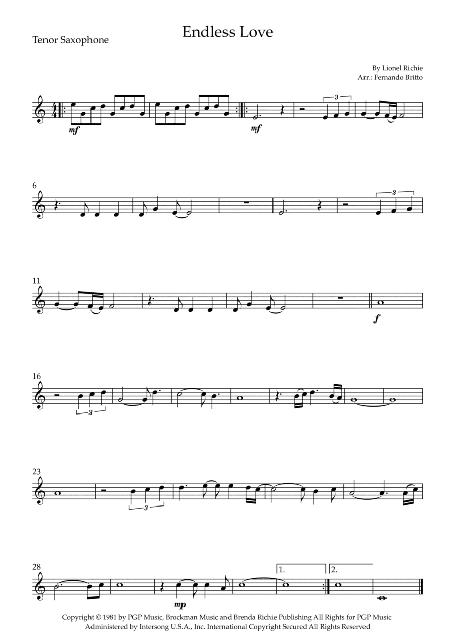 Endless Love (arr. Fernando Britto)