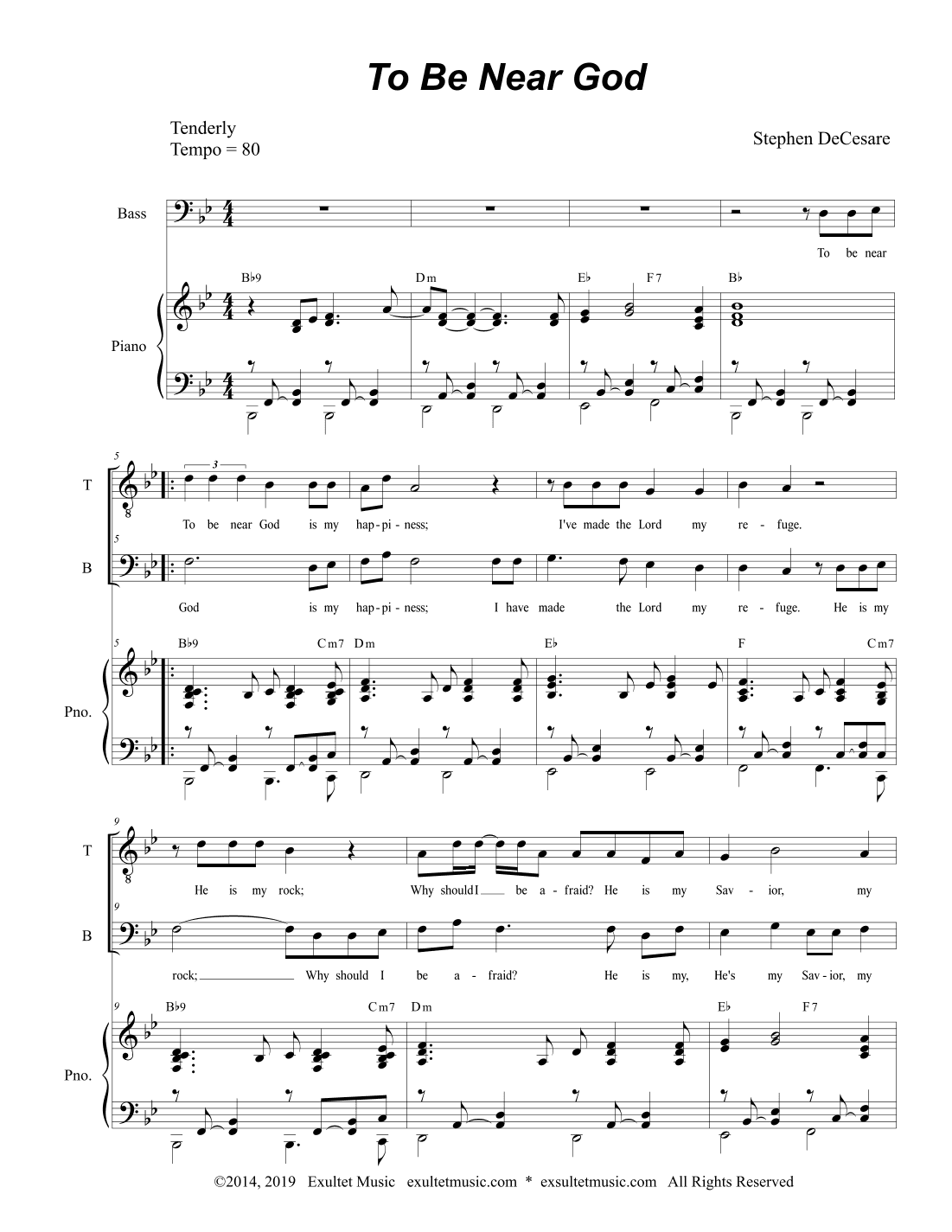 To Be Near God (Duet for Tenor and Bass Solo)