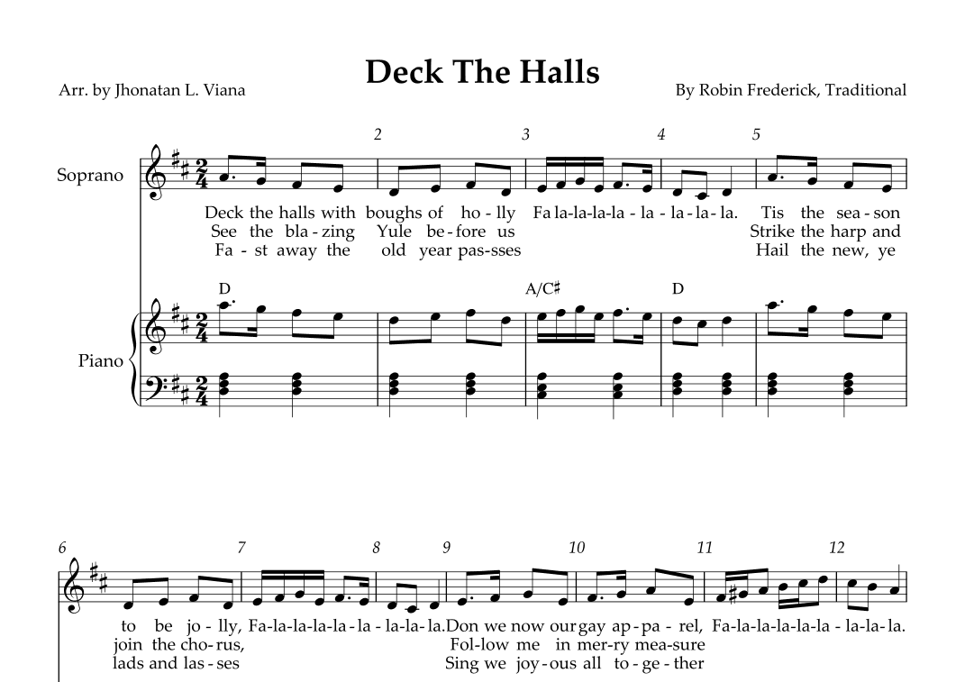 Deck The Halls (arr. Jhonatan Lucio Viana)