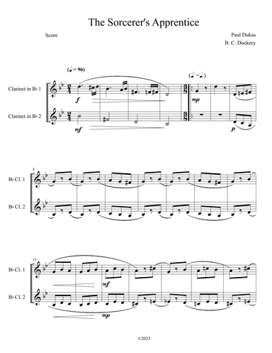 The Sorcerer's Apprentice (Clarinet Duet) (arr. B. C. Dockery)