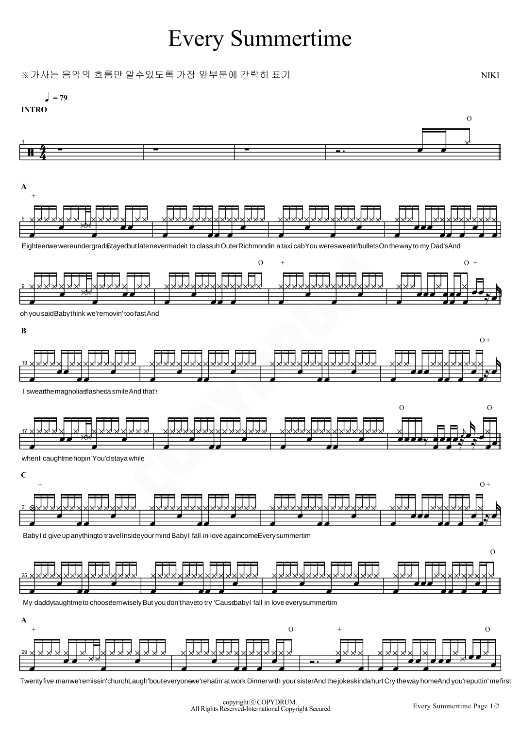 Every Summertime (arr. COPYDRUM)