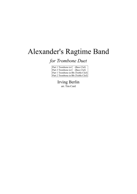 Alexander's Ragtime Band (arr. Tim Curd)